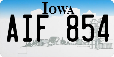 IA license plate AIF854