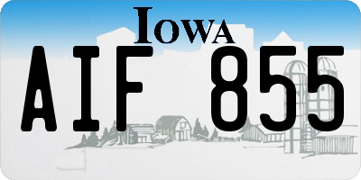 IA license plate AIF855