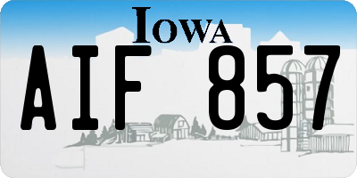 IA license plate AIF857