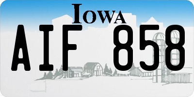 IA license plate AIF858