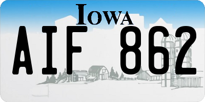 IA license plate AIF862