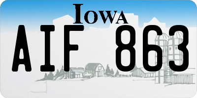 IA license plate AIF863