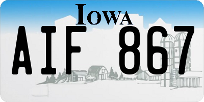 IA license plate AIF867
