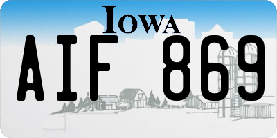 IA license plate AIF869