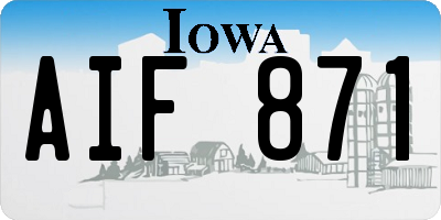 IA license plate AIF871