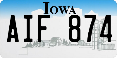 IA license plate AIF874