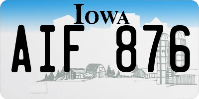 IA license plate AIF876