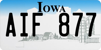 IA license plate AIF877
