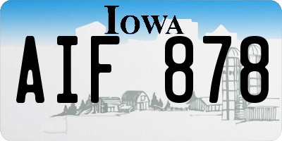 IA license plate AIF878
