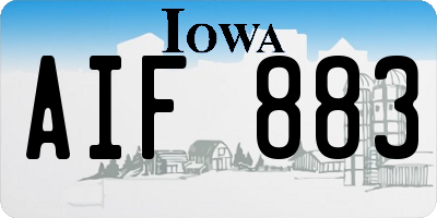 IA license plate AIF883