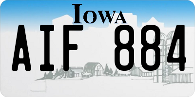 IA license plate AIF884