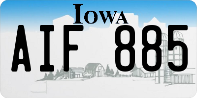 IA license plate AIF885