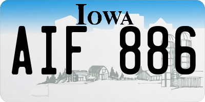 IA license plate AIF886