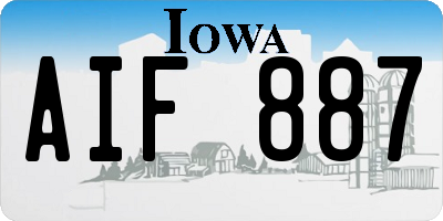 IA license plate AIF887