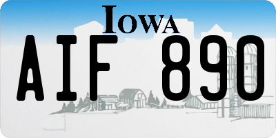 IA license plate AIF890