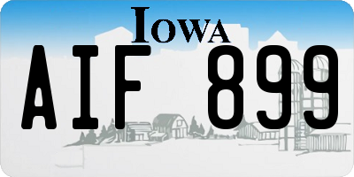 IA license plate AIF899