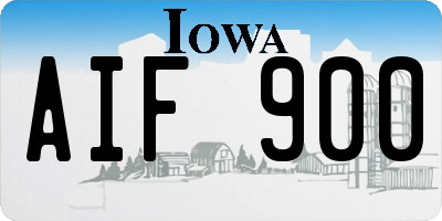 IA license plate AIF900
