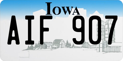 IA license plate AIF907