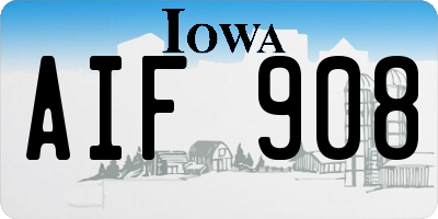 IA license plate AIF908