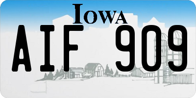 IA license plate AIF909
