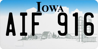 IA license plate AIF916