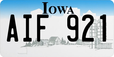 IA license plate AIF921