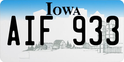 IA license plate AIF933