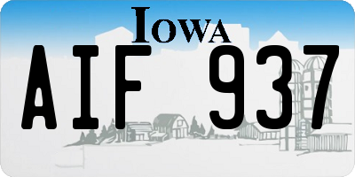 IA license plate AIF937