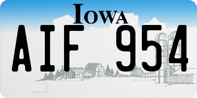 IA license plate AIF954