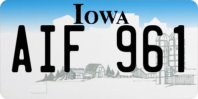 IA license plate AIF961