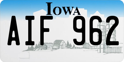 IA license plate AIF962