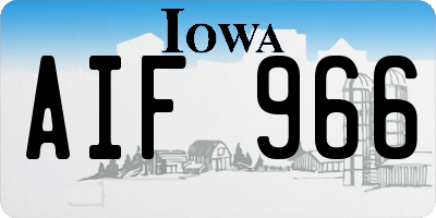 IA license plate AIF966