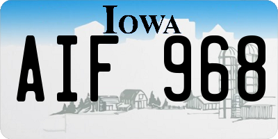 IA license plate AIF968