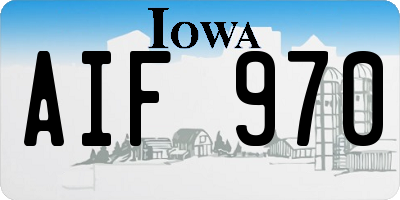 IA license plate AIF970