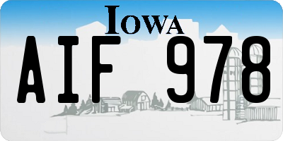 IA license plate AIF978