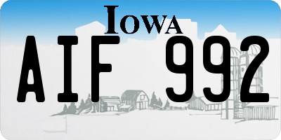 IA license plate AIF992