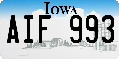 IA license plate AIF993