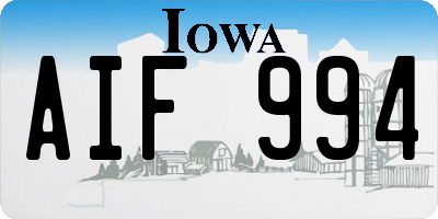 IA license plate AIF994