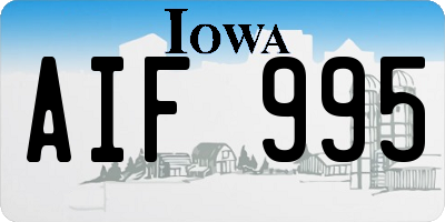 IA license plate AIF995