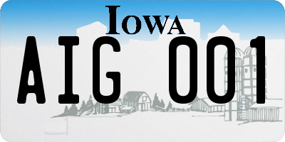 IA license plate AIG001