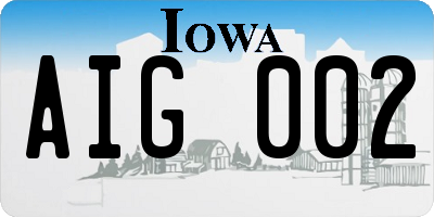 IA license plate AIG002