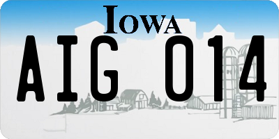 IA license plate AIG014