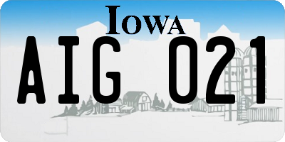 IA license plate AIG021