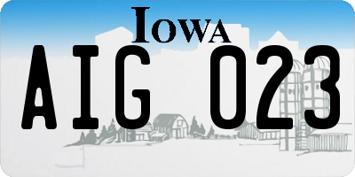 IA license plate AIG023