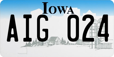 IA license plate AIG024