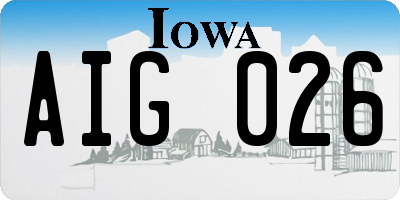 IA license plate AIG026