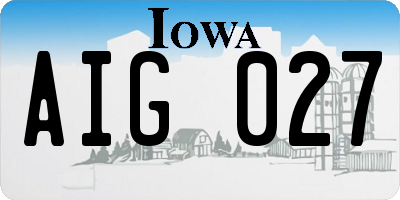 IA license plate AIG027