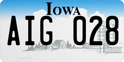 IA license plate AIG028