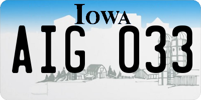 IA license plate AIG033