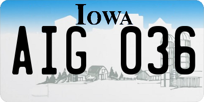 IA license plate AIG036
